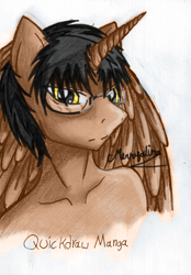 Size: 1584x2280 | Tagged: safe, artist:empressofsakura, oc, oc only, alicorn, unicorn, anthro, alicorn oc, anthro oc, glasses, solo