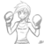 Size: 700x700 | Tagged: safe, artist:johnjoseco, rainbow dash, human, g4, boxing gloves, female, grayscale, humanized, monochrome, palindrome get, solo