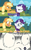 Size: 500x807 | Tagged: safe, edit, edited screencap, screencap, applejack, rarity, g4, my little pony: friendship is magic, the return of harmony, comic, dieto, duo, hub logo, panty and stocking with garterbelt, parody, screencap comic