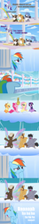 Size: 489x2796 | Tagged: safe, edit, edited screencap, screencap, applejack, dumbbell, fluttershy, hoops, pinkie pie, quarterback, rainbow dash, rarity, twilight sparkle, earth pony, pegasus, pony, unicorn, g4, my little pony: friendship is magic, sonic rainboom (episode), butterfly wings, comic, female, glimmer wings, laughing, male, mare, stallion, wings