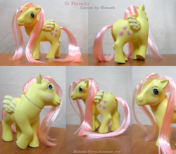 Size: 1000x875 | Tagged: safe, artist:mohawkmax, fluttershy, pony, g1, g4, customized toy, g4 to g1, generation leap, irl, photo, solo, toy