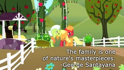 Size: 800x450 | Tagged: safe, artist:wisdomhoof, edit, edited screencap, screencap, applejack, big macintosh, granny smith, g4, the cutie mark chronicles, blank flank, colt big macintosh, female, filly, filly applejack, heartwarming, quote, sweet apple acres, text, wisdom, younger