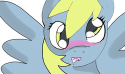 Size: 818x485 | Tagged: safe, derpy hooves, pegasus, pony, g4, blushing, drool, female, mare, reaction image