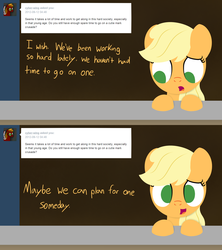 Size: 1280x1440 | Tagged: safe, artist:dtcx97, applejack, g4, ask, filly, the cutie mark diaries, tumblr