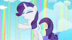 Size: 640x360 | Tagged: safe, screencap, rarity, pony, unicorn, g4, season 3, sleepless in ponyville, animated, eyes closed, female, hoofy-kicks, solo