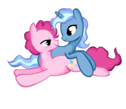 Size: 900x777 | Tagged: safe, artist:sweetchiomlp, pinkie pie, pokey pierce, earth pony, pony, g4, bubble berry, female, male, poppy pin, rule 63, ship:bubblepin, ship:pokeypie, shipping, straight