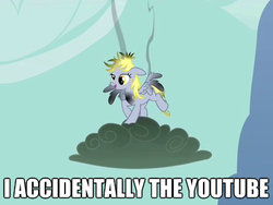 Size: 399x300 | Tagged: safe, derpy hooves, pegasus, pony, g4, female, image macro, mare, youtube