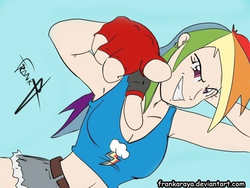 Size: 720x540 | Tagged: safe, artist:frankaraya, rainbow dash, human, g4, armpits, humanized