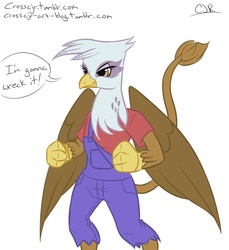 Size: 734x800 | Tagged: safe, artist:crosscjr, gilda, griffon, pony, g4, 30 minute art challenge, bipedal, costume, crossover, wreck-it ralph