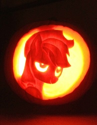 Size: 455x587 | Tagged: safe, artist:zaush, applejack, earth pony, pony, g4, applejack-o-lantern, female, jack-o-lantern, mare, smiling, solo