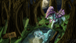 Size: 1920x1080 | Tagged: safe, artist:tuffskittlez, trixie, g4, pinecone, wallpaper