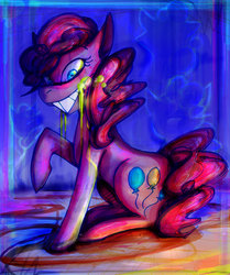 Size: 700x838 | Tagged: safe, artist:lococheekan03, pinkie pie, earth pony, pony, g4, sitting, solo