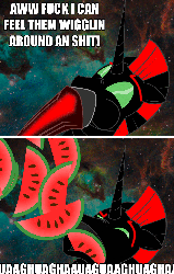 Size: 900x1410 | Tagged: safe, oc, oc only, oc:niggertron, pony, animated, comic, red and black oc, vomit, watermelon