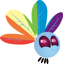 Size: 925x942 | Tagged: safe, rainbow dash, parasprite, g4, colored wings, female, multicolored wings, palette swap, paraspritized, rainbow wings, recolor, simple background, solo, species swap, transparent background