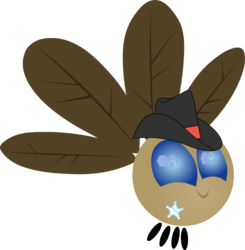 Size: 925x942 | Tagged: safe, sheriff silverstar, parasprite, g4, ambiguous gender, colored wings, cowboy hat, hat, palette swap, paraspritized, recolor, sheriff's badge, simple background, smiling, solo, species swap, transparent background, vector