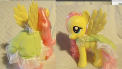 Size: 1729x974 | Tagged: safe, fluttershy, g4, clothes, dress, gala dress, irl, photo, toy