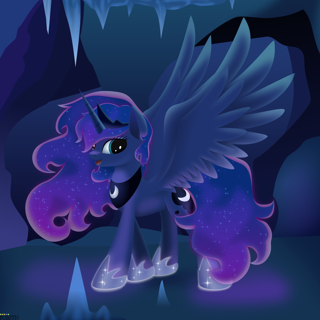 133988 Safe Artist Roadsleadme Princess Luna Pony Cave Female