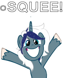 Size: 1426x1755 | Tagged: safe, artist:anightlypony, oc, oc only, oc:nightly, pony, happy, irrational exuberance, solo, squee