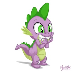 Size: 992x992 | Tagged: safe, artist:mysticalpha, spike, dragon, g4, male, simple background, solo, white background