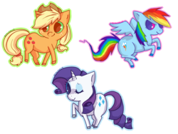 Size: 1400x1050 | Tagged: safe, artist:rizusaur, applejack, rainbow dash, rarity, earth pony, pegasus, pony, unicorn, g4, female, mare, simple background, transparent background, trio, trio female