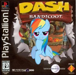 Size: 500x496 | Tagged: safe, artist:the average brony, rainbow dash, g4, crash bandicoot (series), mare in the moon, moon, photoshop