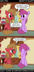 Size: 600x1282 | Tagged: safe, berry punch, berryshine, oc, oc:pun, ask pun, g4, comic, female, joke, pun, tumblr