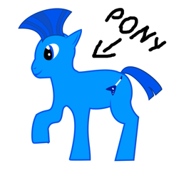 Size: 617x652 | Tagged: safe, artist:repentantanon, oc, oc only, earth pony, pony, arrow, gimp, majestic as fuck, male, mohawk, my masterpiece, raised hoof, simple background, smiling, solo, stallion, white background