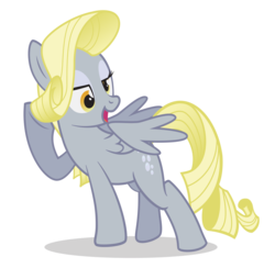 Size: 8192x8000 | Tagged: safe, artist:juniberries, derpy hooves, rarity, pegasus, pony, g4, absurd resolution, alternate hairstyle, female, mane swap, mare, rarity hair, simple background, solo, tail swap, transparent background, vector