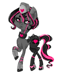 Size: 300x326 | Tagged: safe, artist:a-shot-of-sugar, artist:askcompanionpony, oc, oc only, oc:companion pony, earth pony, pony, robot, robot pony, companion cube, crossover, pixel art, ponified, portal (valve)