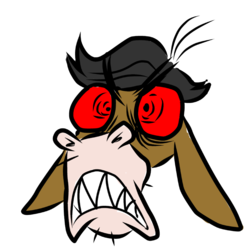 Size: 823x817 | Tagged: safe, artist:battybuddy, cranky doodle donkey, donkey, g4, angry, pure blind rage, red eyes, simple background, white background