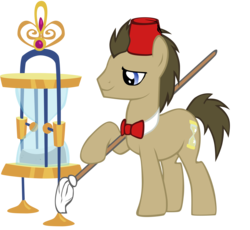 Size: 6000x5526 | Tagged: safe, artist:chriss88, doctor whooves, time turner, earth pony, pony, g4, absurd resolution, doctor who, fez, hat, hourglass, male, mop, simple background, stallion, the doctor, transparent background