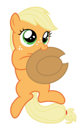 Size: 3197x5195 | Tagged: safe, artist:tgolyi, applejack, earth pony, pony, g4, absurd resolution, cute, female, filly, foal, hat, hnnng, simple background, solo, transparent background