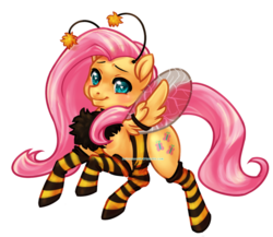 Size: 724x629 | Tagged: safe, artist:bricu, fluttershy, bee, pony, g4, costume, female, solo
