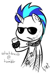 Size: 266x353 | Tagged: safe, artist:velvetdraws, dj pon-3, vinyl scratch, g4, 30 minute art challenge, costume