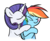 Size: 800x650 | Tagged: safe, artist:selective-yellow, rainbow dash, rarity, pegasus, pony, unicorn, g4, cheek kiss, duo, female, kissing, lesbian, mare, ship:raridash, shipping, simple background, transparent background