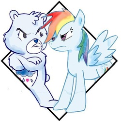 Size: 550x545 | Tagged: safe, artist:dark-tsubaki88, rainbow dash, g4, care bears, crossover, grumpy bear