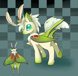 Size: 925x900 | Tagged: safe, artist:darkdragonden, oc, oc only, luna moth, moth, mothpony, original species, pegasus, pony, solo