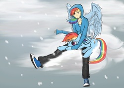 Size: 2800x2000 | Tagged: safe, artist:stormcolt413, rainbow dash, human, pony, g4, converse, human ponidox, humanized, shoes, winged humanization