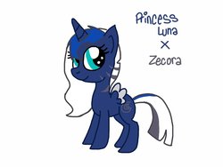 Size: 900x675 | Tagged: safe, artist:rainbow-ninja-adopts, oc, oc only, alicorn, hybrid, pony, alicorn oc, magical lesbian spawn, offspring, parent:princess luna, parent:zecora, simple background, solo, white background