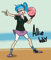 Size: 665x785 | Tagged: safe, artist:nyerpy, allie way, human, g4, bowling ball, humanized