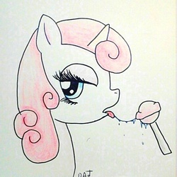 Size: 546x546 | Tagged: safe, artist:danadyu, twinkleshine, pony, g4, drool, female, lollipop, mare, sketch, solo