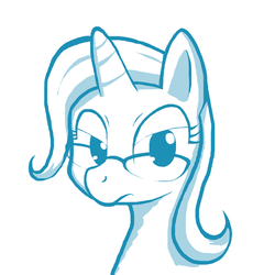 Size: 900x900 | Tagged: safe, artist:kiuxi, trixie, pony, unicorn, g4, bust, glasses, monochrome, solo