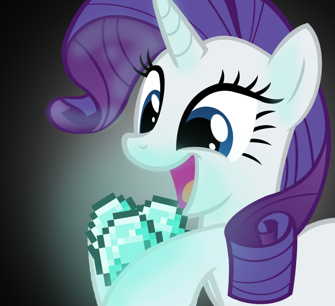 #134868 - safe, rarity, pony, diamond, diamonds, minecraft, solo ...