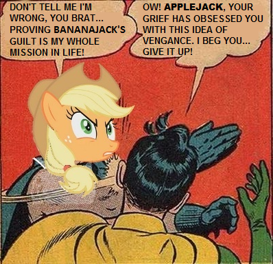 Applejack Batmare #134930 - safe, applejack, batman, meme, my parents are dead, robin ...