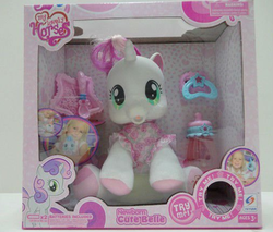 Size: 506x432 | Tagged: safe, sweetie belle, g4, bootleg, cute belle, doll, irl, my lovely horses, photo, so soft, toy