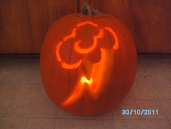 Size: 1232x924 | Tagged: safe, artist:zerospawn47, bad photo, cutie mark, halloween, holiday, jack-o-lantern, photo, pumpkin
