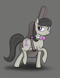Size: 600x776 | Tagged: safe, artist:pustulioooooo, octavia melody, earth pony, pony, g4, cello, female, gray background, mare, musical instrument, raised hoof, simple background, solo