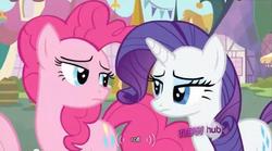 Size: 635x354 | Tagged: safe, screencap, pinkie pie, rarity, g4, rofl, youtube caption