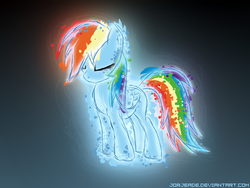 Size: 800x600 | Tagged: safe, artist:jorjeade, rainbow dash, pegasus, pony, g4, abstract background, eyes closed, female, mare, solo