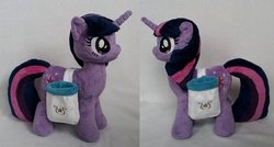 Size: 900x483 | Tagged: safe, artist:agatrix, twilight sparkle, pony, g4, irl, photo, plushie, saddle bag, solo